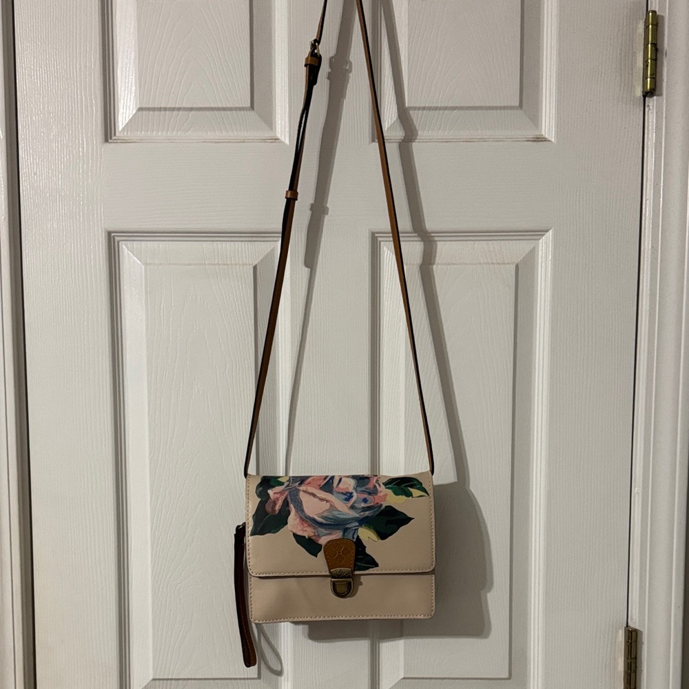 Patricia Nash, Chic Floral Beige Crossbody Bag or wristlet - Picture 1 of 9